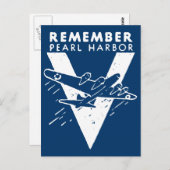 WWII White Remember Pearl Harbor Postkarte (Vorne/Hinten)