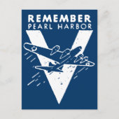 WWII White Remember Pearl Harbor Postkarte (Vorderseite)