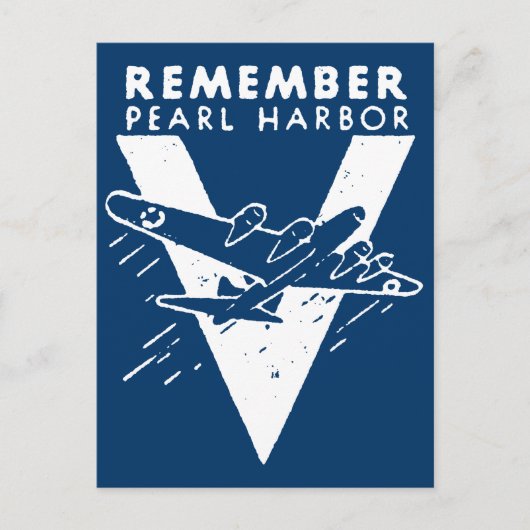 WWII White Remember Pearl Harbor Postkarte (Vorderseite)