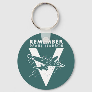 WWII White Remember Pearl Harbor Schlüsselanhänger