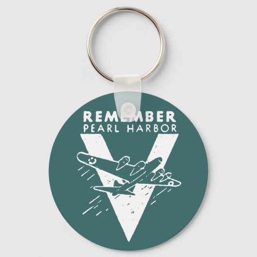 WWII White Remember Pearl Harbor Schlüsselanhänger (Vorderseite)