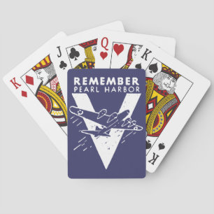 WWII White Remember Pearl Harbor Spielkarten