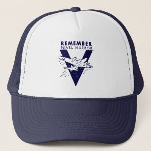 WWII White Remember Pearl Harbor Truckerkappe