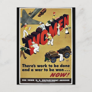 Wwii Women Postkarte