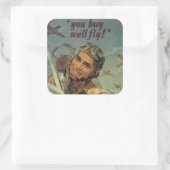 WWII-Zeitsticker Quadratischer Aufkleber (Tasche)