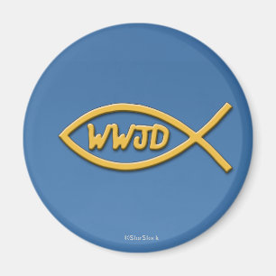 WWJD Fish Symbol Magnet
