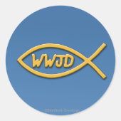 WWJD Fish Symbol Sticker (Vorderseite)