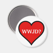 WWJD Heart Magnet (Vorderseite/Rückseite)