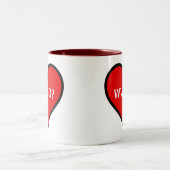 WWJD Heart Zweifarbige Tasse (Mittel)