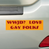 WWJD?  LIEBE-   HOMOSEXUELL-VÖLKER AUTOAUFKLEBER (Auf Auto)