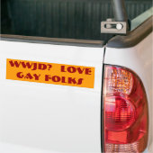 WWJD?  LIEBE-   HOMOSEXUELL-VÖLKER AUTOAUFKLEBER (Auf Lkw)