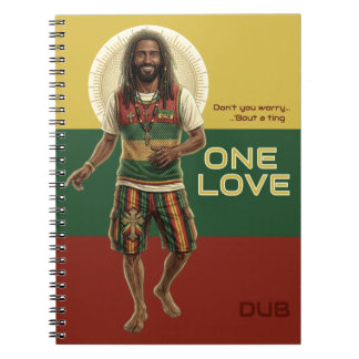 WWJD Reggae Vibes, Everyday Jesus, Rasta One Love Notizblock