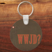 WWJD-Rosttext-Peitsche Schlüsselanhänger (Vorderseite)