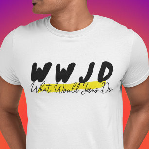 WWJD-Shirt – minimalist Highlight-Design Tri-Blend Shirt
