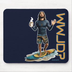 WWJD Surfer Vibes, Täglich Jesus, Täglicher Glaube Mousepad