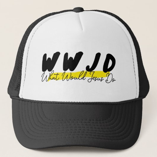 WWJD Trucker Hat - "Was würde Jesus tun, kühl" Truckerkappe (Vorderseite)