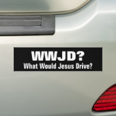 WWJD?  Was würde Jesus fahren? Autoaufkleber (Auf Auto)