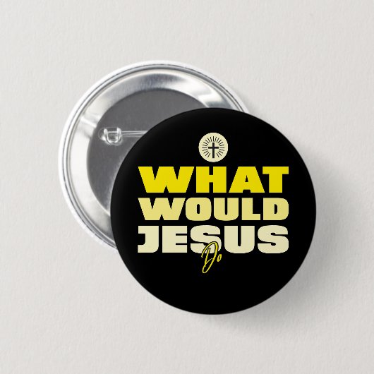 WWJD - Was würde Jesus tun? Button (Vorne & Hinten)