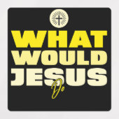 WWJD – What Would Jesus Do? Square Stickers Etiketten (Design 2)