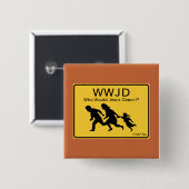WWJD: Who Would Jesus Deport? - A MisterP Button (Vorne & Hinten)