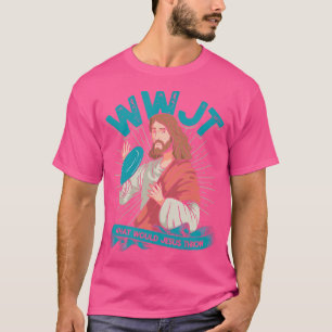 Wwjjt was Jesus werfen würde - Frisbee Disk Golf S T-Shirt