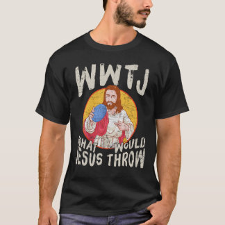 WWJT Was würde Jesus der lustigen Disc Golf werfen T-Shirt