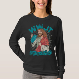 WWJT Was würde Jesus werfen - Frisbee Disk Golf sp T-Shirt