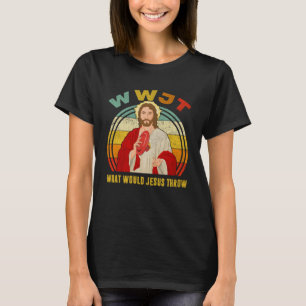 WWJT Was Würde Jesus Werfen Vintage Disc Golf T-Shirt