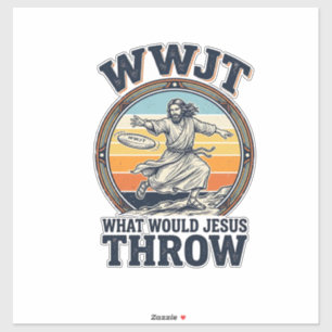 WWJT Was würde Jesus werfen Vintage Disc Shirt_1 Aufkleber