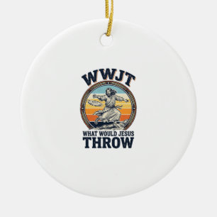WWJT Was würde Jesus werfen Vintage Disc Shirt_1 Keramik Ornament