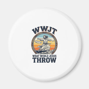 WWJT Was würde Jesus werfen Vintage Disc-Shirt_1 Magnet