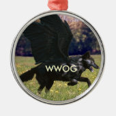 WWOG (Winged Wölfe von Ga'hoolbe) Wolfverzierung Ornament Aus Metall (Vorne)