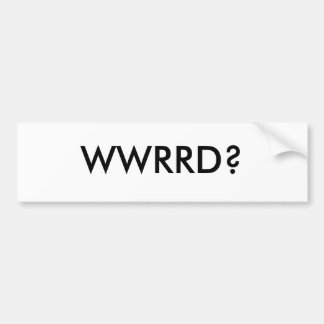 WWRRD? AUTOAUFKLEBER
