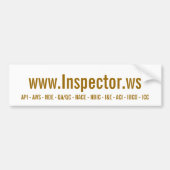 www.Inspector.ws, API - AWS - NDE - QA/QC - NAC… Autoaufkleber (Vorne)