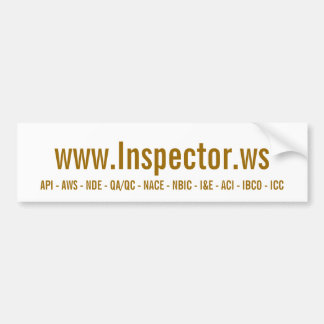 www.Inspector.ws, API - AWS - NDE - QA/QC - NAC… Autoaufkleber