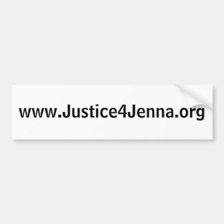 www.Justice4Jenna.org-WEISS Autoaufkleber
