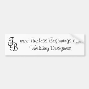 www.Timeless-Beginnings.com, das Designer Wedding Autoaufkleber