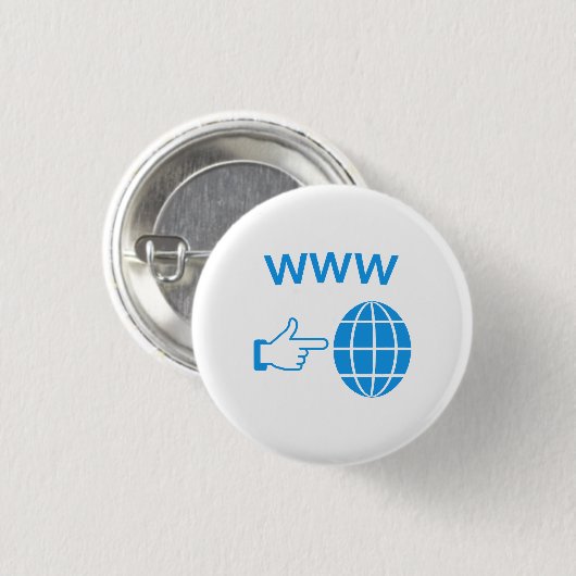 WWW World Wide Web Globe Icon with Hand Pointer Button (Vorne & Hinten)
