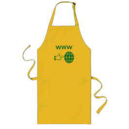 WWW World Wide Web Globe Icon with Hand Pointer Lange Schürze