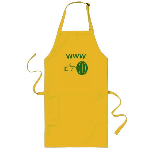 WWW World Wide Web Globe Icon with Hand Pointer Lange Schürze (Vorne)