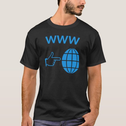 WWW World Wide Web Globe Icon with Hand Pointer T-Shirt (Vorderseite)