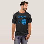WWW World Wide Web Globe Icon with Hand Pointer T-Shirt (Vorne ganz)