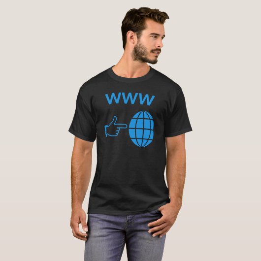 WWW World Wide Web Globe Icon with Hand Pointer T-Shirt (Vorne ganz)