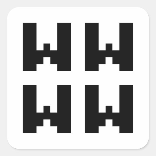 WWWW | LOL Japanisch Internet Slang Quadratischer Aufkleber (Vorderseite)