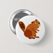WX-, lustige Biber-Primitiv-Kunst Button (Vorne & Hinten)