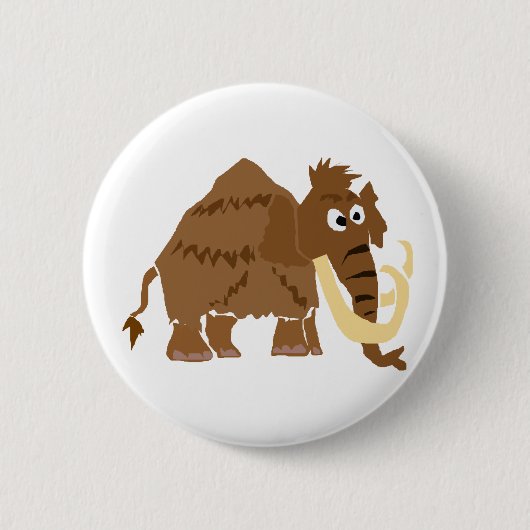 WX-, lustige wolliges Mammut-Primitiv-Kunst Button (Vorderseite)