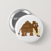 WX-, lustige wolliges Mammut-Primitiv-Kunst Button (Vorne & Hinten)