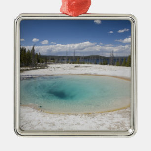 WY, Yellowstone Nationalpark, West Thumb Geyser Ornament Aus Metall