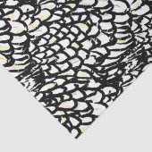 Wyandotte Chicken Feather Black & White Bauernhof Seidenpapier (Detail)