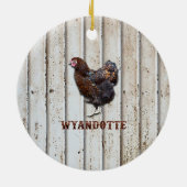 Wyandotte Chicken Keramik Ornament (Hinten)